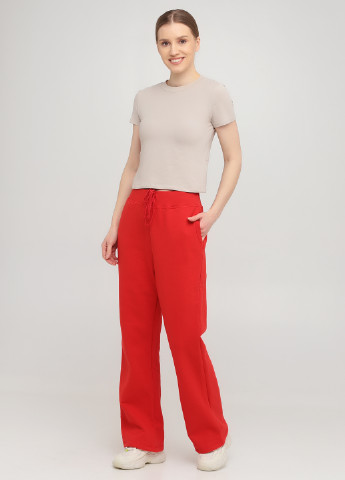 Красные спортивные демисезонные прямые брюки Gildan