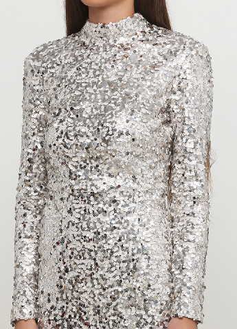 Срібна коктейльна сукня футляр Gepur