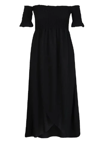 Черное кэжуал платье Boohoo однотонное
