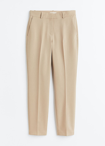 Бежевые классические демисезонные укороченные, зауженные брюки H&M