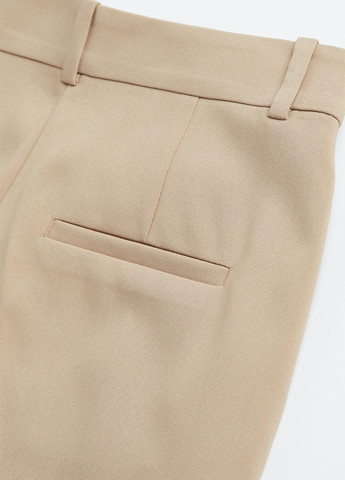Бежевые классические демисезонные укороченные, зауженные брюки H&M