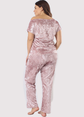 Светло-розовая всесезон пижама (футболка, брюки) футболка + брюки Ghazel