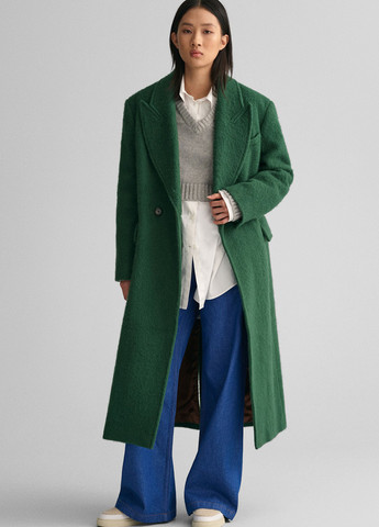 Зеленое демисезонное Пальто двубортное Gant