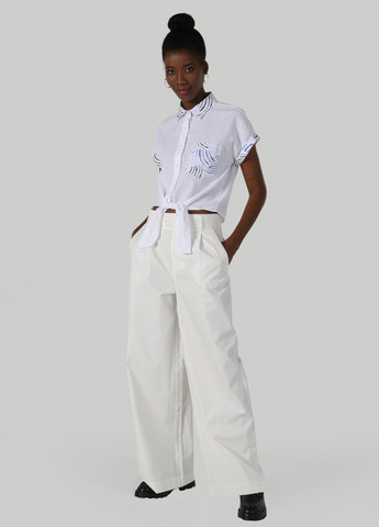 Белые кэжуал летние прямые брюки Colin's