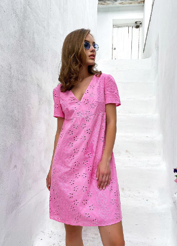 Розовое кэжуал платье ST-Seventeen однотонное