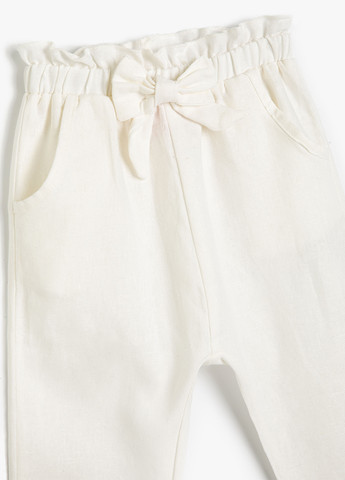 Белые кэжуал летние зауженные брюки KOTON