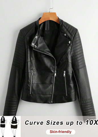 Черная демисезонная куртка косуха SHEIN