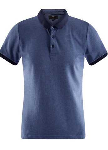 Синяя футболка-поло для мужчин Oodji однотонная