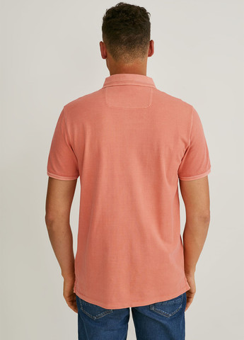 Оранжевая футболка-поло для мужчин C&A с надписью