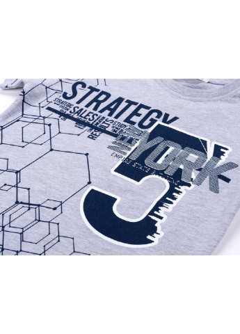 Сіра демісезонна футболка дитяча "strategy" (10152-134b-gray) Breeze