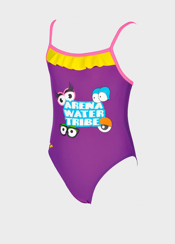 Фиолетовый летний купальник слитный Arena AWT ROUCHE KIDS GIRL ONE PIECE