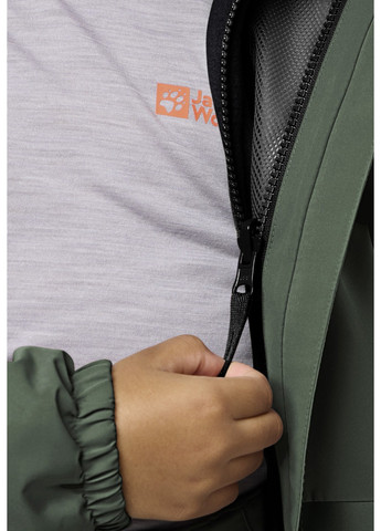 Оливковая (хаки) демисезонная куртка Jack Wolfskin ICELAND JKT K