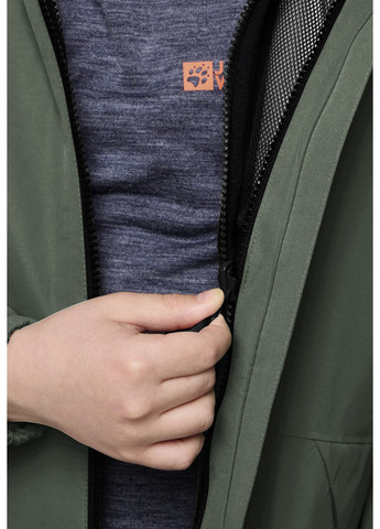 Оливковая (хаки) демисезонная куртка Jack Wolfskin ICELAND JKT K