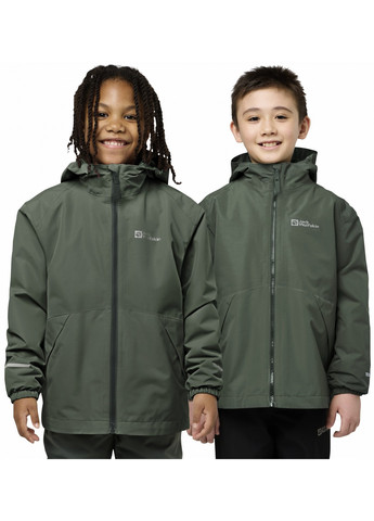 Оливковая (хаки) демисезонная куртка Jack Wolfskin ICELAND JKT K