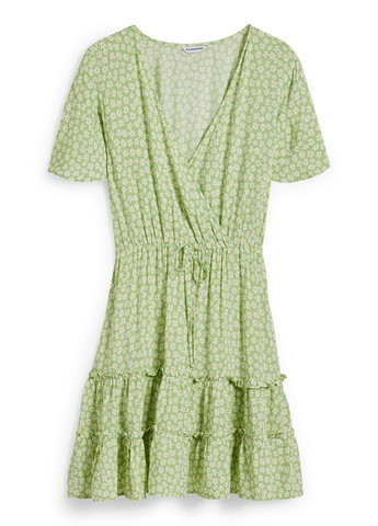 Салатовое кэжуал платье C&A с цветочным принтом