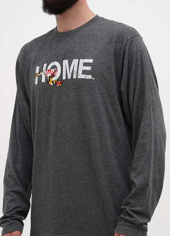 Серый демисезонный кэжуал лонгслив My State Threads с надписями