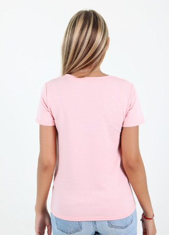 Розовая летняя футболка Miss Fashion