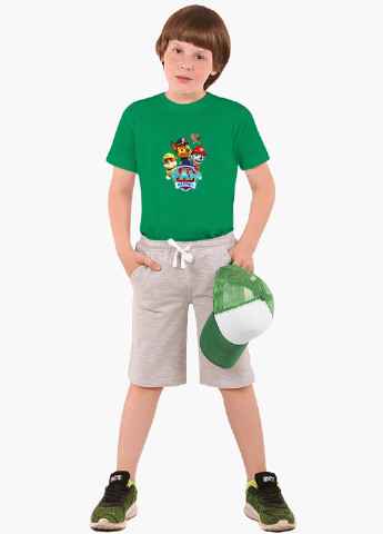 Зеленая демисезонная футболка детская щенячий патруль (paw patrol)(9224-1606) MobiPrint