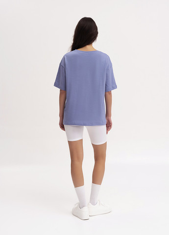 Серо-синяя летняя футболка женская оверсайз KASTA design