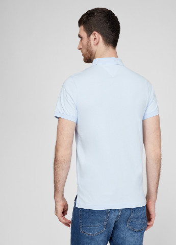 Голубой футболка-поло для мужчин Tommy Hilfiger однотонная