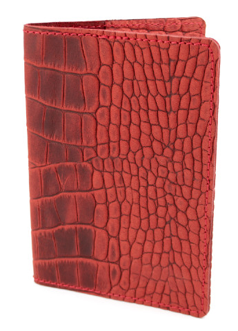 Подарочный набор №26: Кошелек София + обложка на паспорт + ключница (красный крокодил) HandyCover однотонный красный