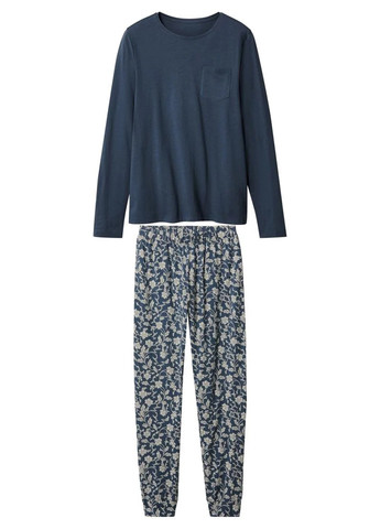 Серо-синяя всесезон пижама (лонгслив, брюки) лонгслив + брюки Esmara