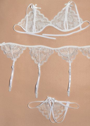Белый демисезонный сексуальный соблазнительный эротический комплект – эротическое бельё Langsha