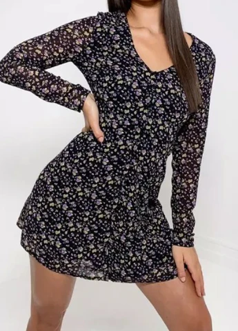 Чорна кежуал плаття, сукня Missguided з квітковим принтом