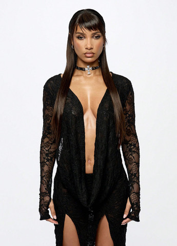 Черный лето кардиган SHEIN