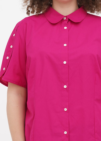 Фуксиновая (цвета Фуксия) кэжуал рубашка однотонная Minus