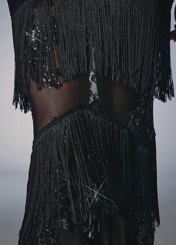 Черное вечернее платье силуэтная, годе, с открытой спиной SHEIN однотонное