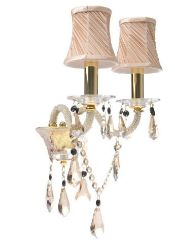 Бра настенное накладное в спальню хрустальное с абажуром классическое BCL-314W/2 Brille (253894182)