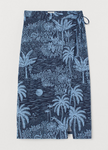Темно-синяя с орнаментом юбка H&M