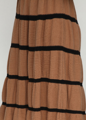 Светло-коричневое кэжуал платье с длинным рукавом Twin-Set в полоску
