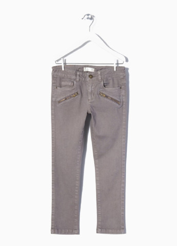 Бежевые кэжуал демисезонные со средней талией брюки Zippy