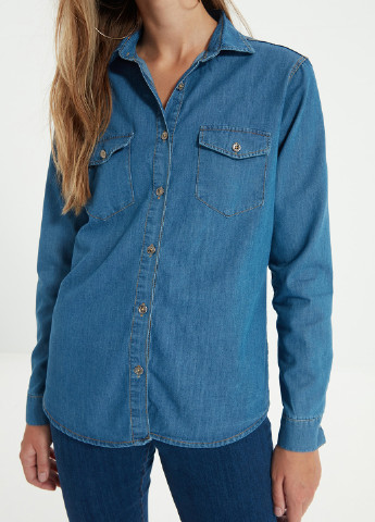 Синяя джинсовая рубашка Trendyol