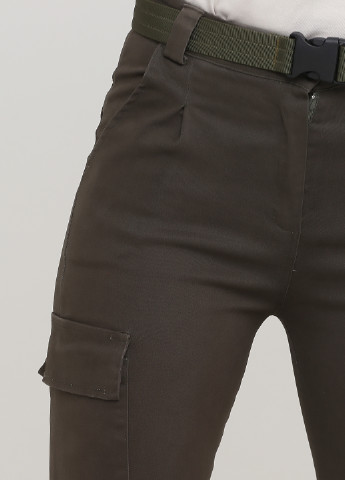 Хаки кэжуал демисезонные укороченные, карго брюки Made in Italy