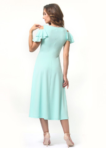 М'ятна кежуал сукня, сукня кльош, з відкритими плечима Alika Kruss однотонна