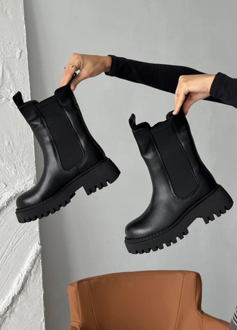 Зимние ботинки челси Meideli на тракторной подошве из искусственной кожи