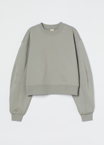Серо-бежевый свитшот H&M однотонный без декора (369791777)