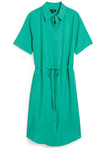 Зеленое кэжуал платье рубашка C&A однотонное