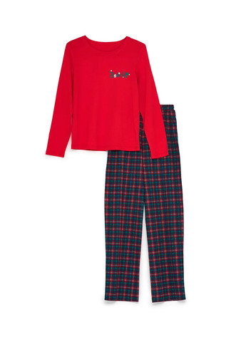 Красная всесезон пижама (лонгслив, брюки) лонгслив + брюки Ellen