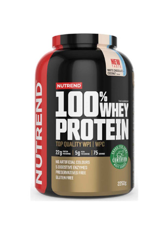 Протеин 100% Whey Protein 2250 g 75 servings White Chocolate Coconut Nutrend (254070410)