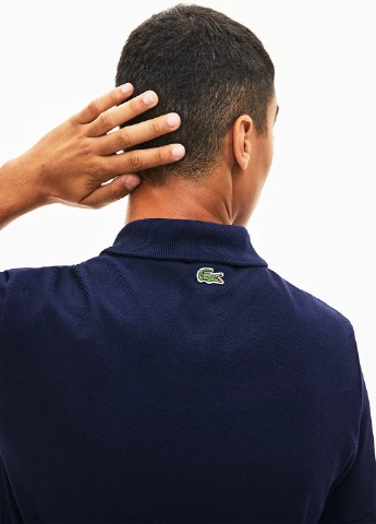 Темно-синяя футболка-поло для мужчин Lacoste однотонная