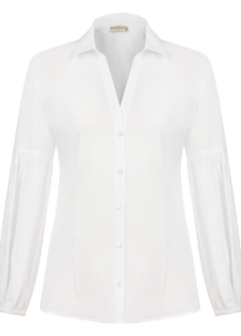 Белая кэжуал рубашка однотонная Mudo
