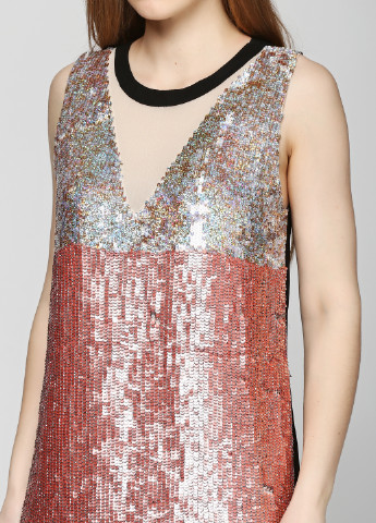 Комбинированное коктейльное платье Pinko однотонное
