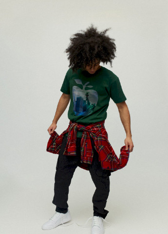 Темно-зеленая футболка мужская YAPPI