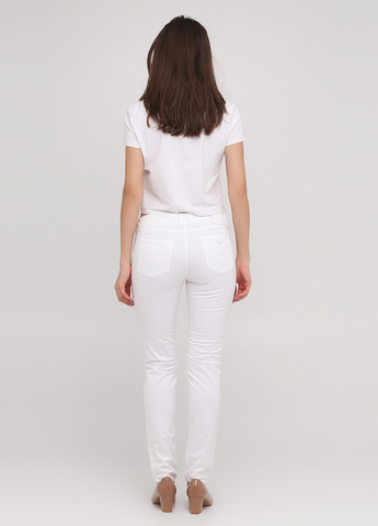 Белые кэжуал демисезонные зауженные брюки Armani Jeans