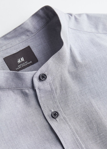 Светло-серая кэжуал рубашка однотонная H&M