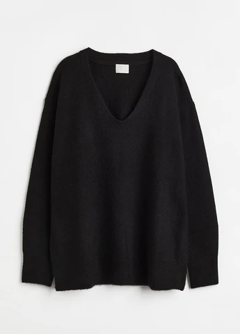 Черный зимний пуловер пуловер H&M